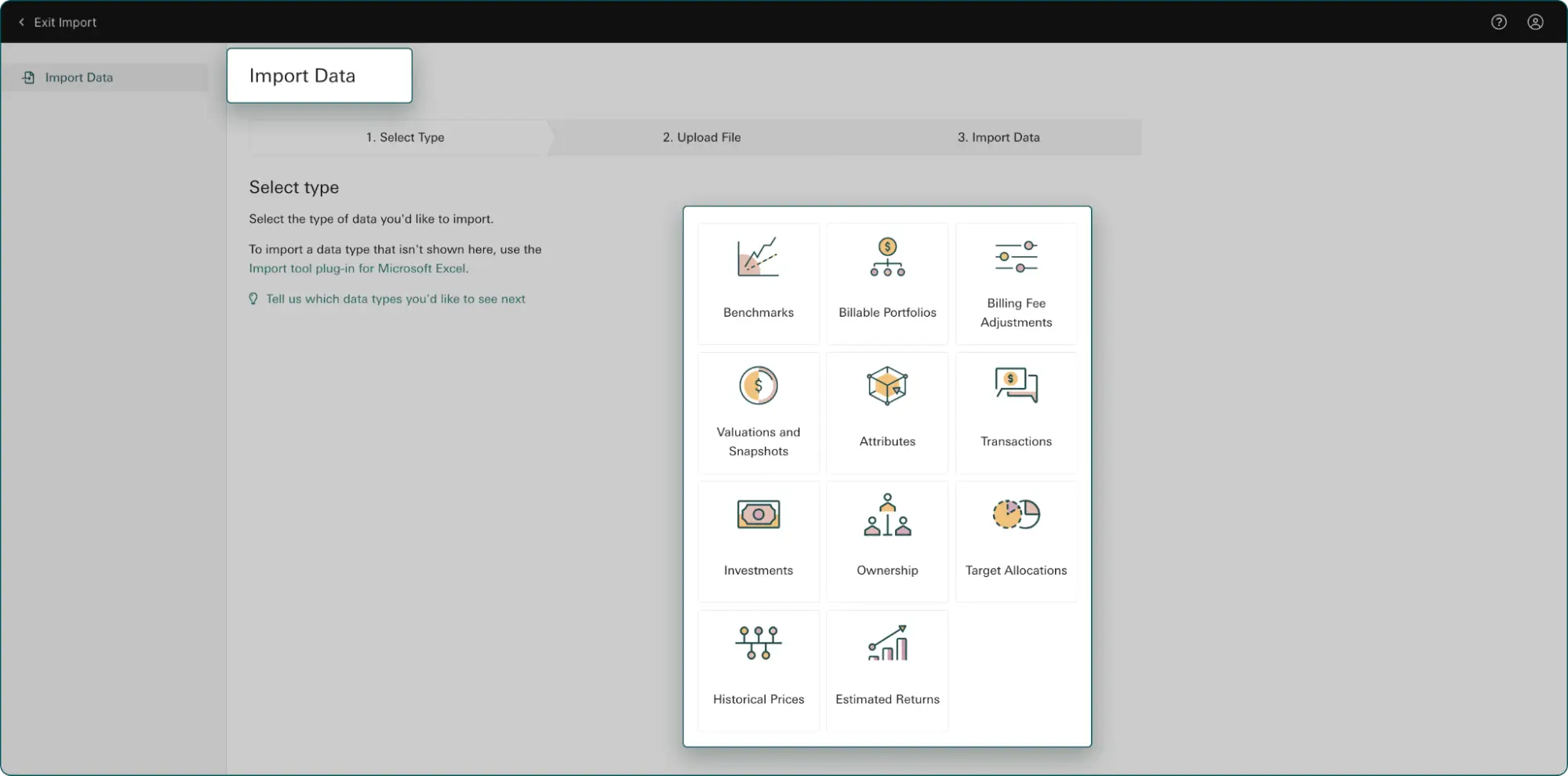 Data import options