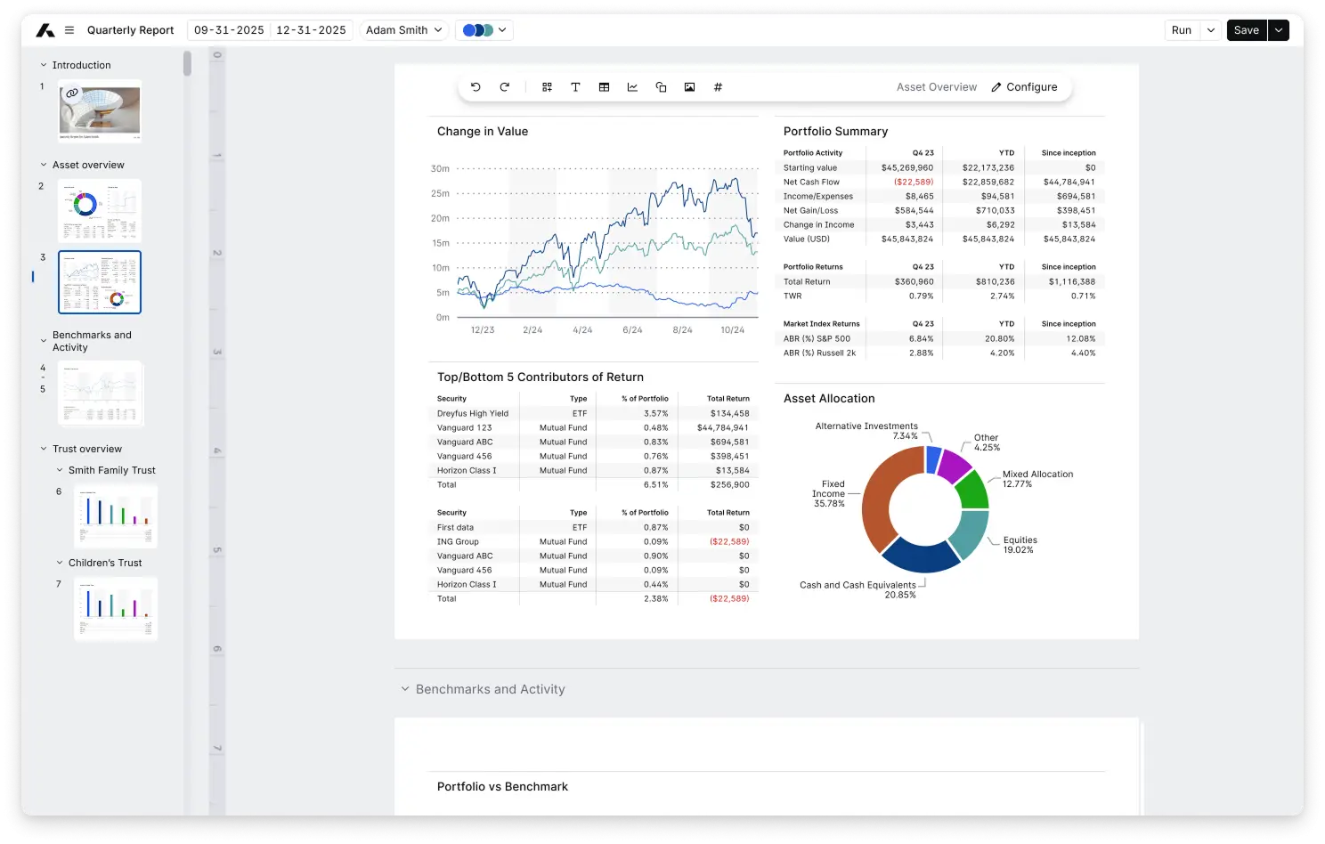 Deliver personalized reporting that reflects your firm’s standards and meets unique client needs.